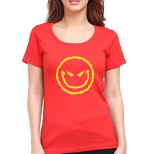 Load image into Gallery viewer, Evil Smile Emoji T-Shirt for Women-Red-Ektarfa.online
