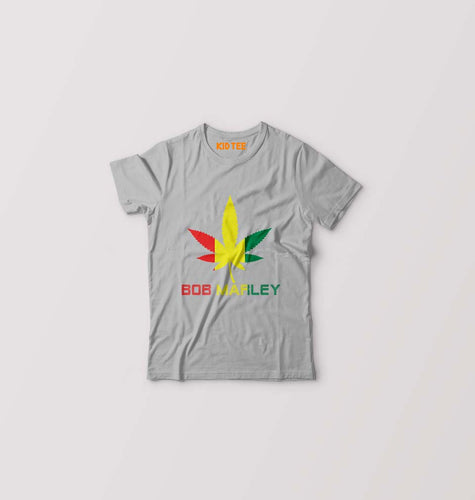 Bob Marley Weed Kids T-Shirt for Boy/Girl-Grey-Ektarfa.online