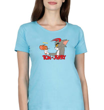 Load image into Gallery viewer, Tom and Jerry T-Shirt for Women-Light Blue-Ektarfa.online
