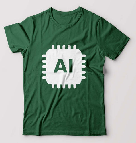 Artificial intelligence (AI) T-Shirt for Men-Bottle Green-Ektarfa.online