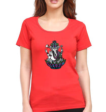 Load image into Gallery viewer, Psychedelic Ganesha T-Shirt for Women-Red-Ektarfa.online
