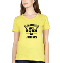 Load image into Gallery viewer, Legends are Born in January T-Shirt for Women-Yellow-Ektarfa.online
