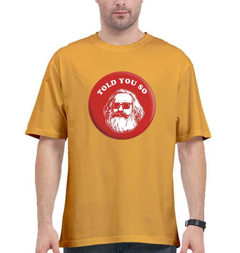 Karl Marx Oversized T-Shirt for Men-Golden Yellow-Ektarfa.online