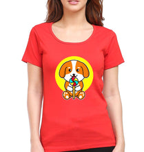 Load image into Gallery viewer, Puppy T-Shirt for Women-red-Ektarfa.online
