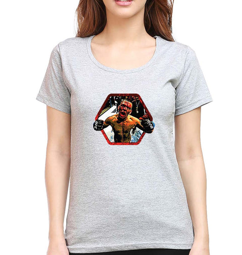 Nate Diaz UFC T-Shirt for Women-Grey Melange-Ektarfa.online