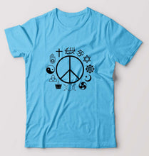 Load image into Gallery viewer, Peace Religious Symbols T-Shirt for Men-Light Blue-Ektarfa.online
