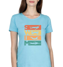 Load image into Gallery viewer, Swimming T-Shirt for Women-Light Blue-Ektarfa.online
