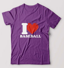 Load image into Gallery viewer, I Love Baseball T-Shirt for Men-Purple-Ektarfa.online

