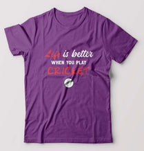 Load image into Gallery viewer, Play Cricket T-Shirt for Men-Purple-Ektarfa.online
