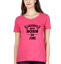 Load image into Gallery viewer, Legends are Born in Jun T-Shirt for Women-Pink-Ektarfa.online
