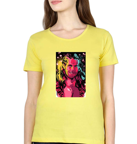 Shawn Michaels - Heartbreak Kid (HBK) (WWE) T-Shirt for Women-Yellow-Ektarfa.online
