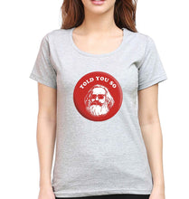 Load image into Gallery viewer, Karl Marx T-Shirt for Women-Grey Melange-Ektarfa.online
