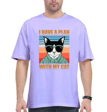 Load image into Gallery viewer, Cat Oversized T-Shirt for Men-Lavender-Ektarfa.online
