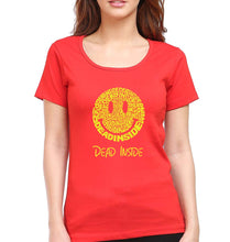 Load image into Gallery viewer, Dead Inside Emoji T-Shirt for Women-Red-Ektarfa.online
