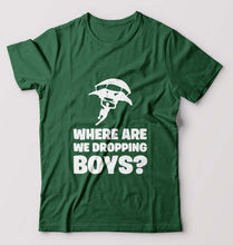 Load image into Gallery viewer, PUBG Where Are We Dropping Boys T-Shirt for Men-Bottle Green-Ektarfa.online
