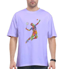 Load image into Gallery viewer, Badminton Oversized T-Shirt for Men-Lavender-Ektarfa.online
