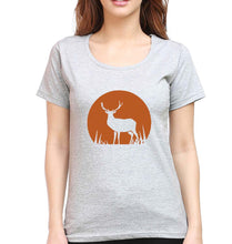 Load image into Gallery viewer, Deer T-Shirt for Women-Grey Melange-Ektarfa.online
