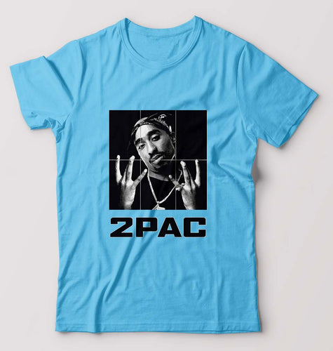 Tupac 2Pac T-Shirt for Men-Light Blue-Ektarfa.online