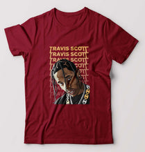 Load image into Gallery viewer, Travis Scott T-Shirt for Men-S(38 Inches)-Maroon-Ektarfa.online
