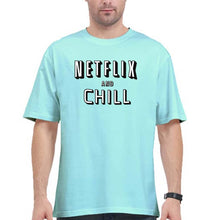 Load image into Gallery viewer, Netflix and chill Oversized T-Shirt for Men-Mint-Ektarfa.online
