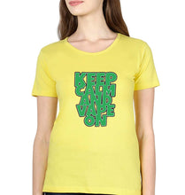 Load image into Gallery viewer, keep calm and vape on T-Shirt for Women-Yellow-Ektarfa.online
