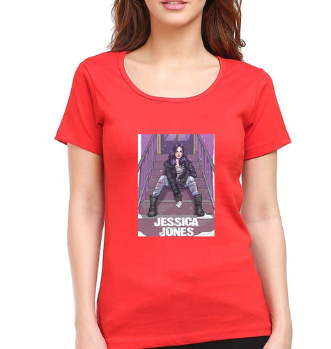 Jessica Jones T-Shirt for Women-Red-Ektarfa.online