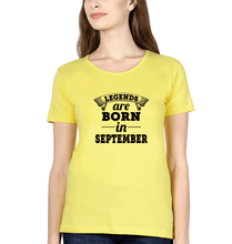 Load image into Gallery viewer, Legends are born in september T-Shirt for Women-Yellow-Ektarfa.online
