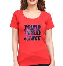 Load image into Gallery viewer, Young Wild Free T-Shirt for Women-Red-Ektarfa.online
