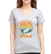 Load image into Gallery viewer, Wolf T-Shirt for Women-Grey Melange-Ektarfa.online
