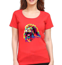 Load image into Gallery viewer, Lion T-Shirt for Women-Red-Ektarfa.online
