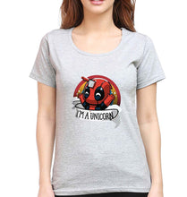 Load image into Gallery viewer, Deadpool Unicorn T-Shirt for Women-Grey Melange-Ektarfa.online
