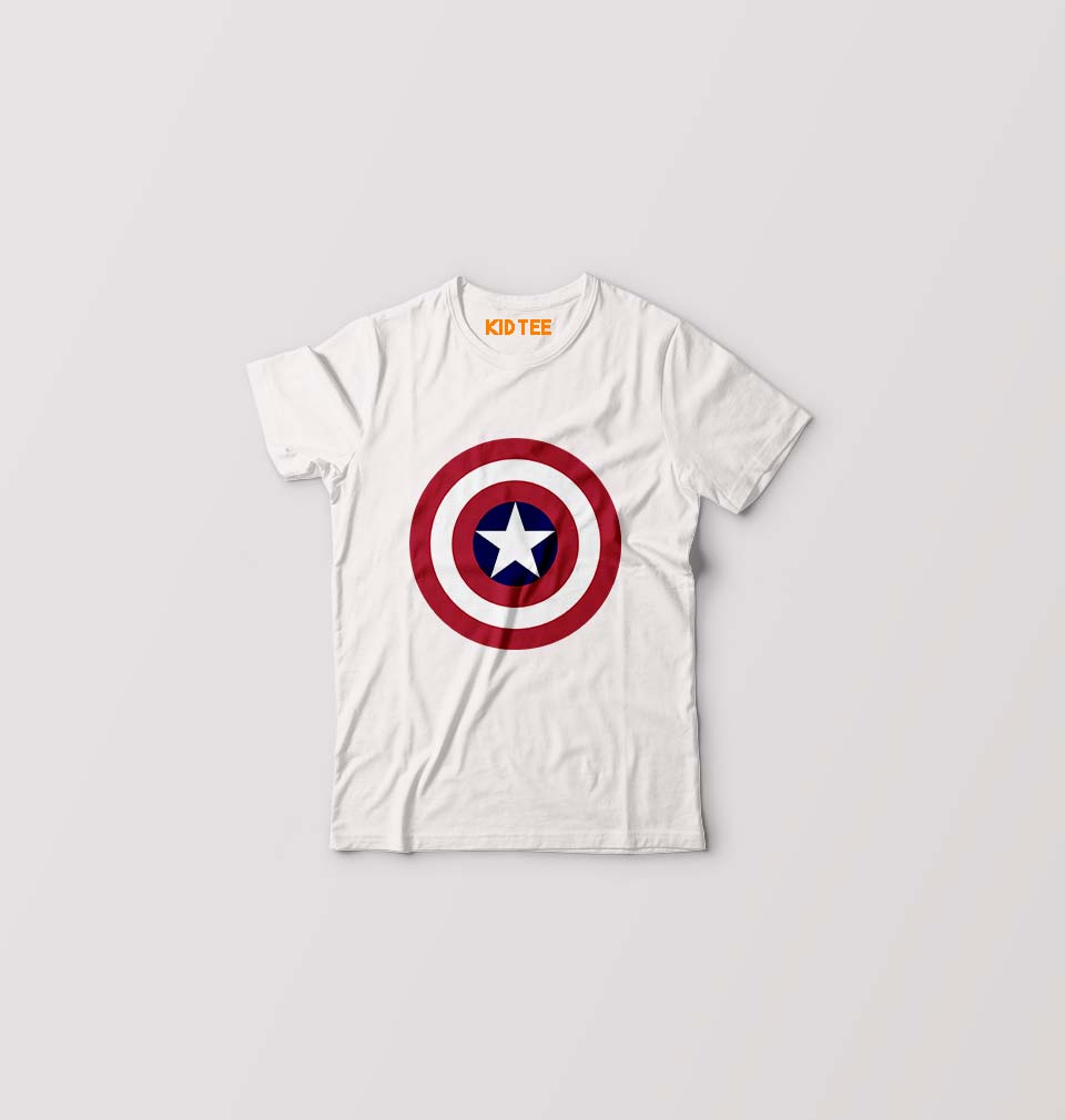 Captain America Kids T-Shirt for Boy/Girl-White-Ektarfa.online