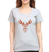 Load image into Gallery viewer, Deer T-Shirt for Women-Grey Melange-Ektarfa.online
