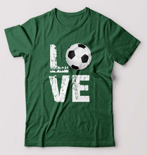 Load image into Gallery viewer, Love Football T-Shirt for Men-S(38 Inches)-Bottle Green-Ektarfa.online
