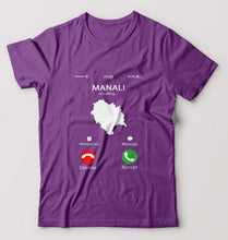 Load image into Gallery viewer, Manali Calling T-Shirt for Men-Purple-Ektarfa.online
