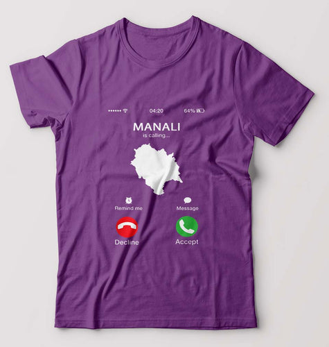 Manali Calling T-Shirt for Men-Purple-Ektarfa.online