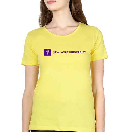 New York University T-Shirt for Women-Yellow-Ektarfa.online