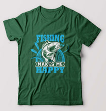 Load image into Gallery viewer, Fishing T-Shirt for Men-Bottle Green-Ektarfa.online
