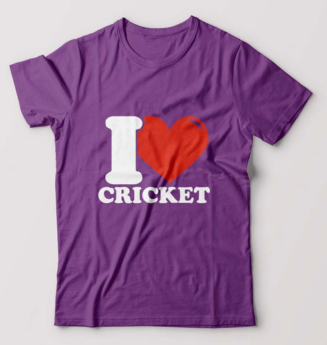 I Love Cricket T-Shirt for Men-Purple-Ektarfa.online