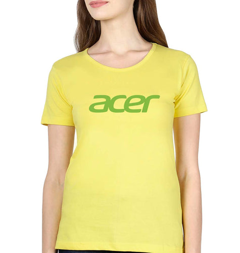 Acer T-Shirt for Women-Yellow-Ektarfa.online