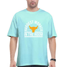 Load image into Gallery viewer, Hardest Worker In the Room Gym Oversized T-Shirt for Men-Mint-Ektarfa.online
