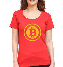 Load image into Gallery viewer, Cryptocurrency Bitcoin T-Shirt for Women-Red-Ektarfa.online

