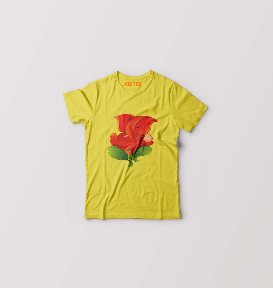 Ganpati JI(Ganesh) T-Shirt for Boy/Girl-Yellow-Ektarfa.online