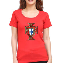Load image into Gallery viewer, Portugal Football T-Shirt for Women-Red-Ektarfa.online
