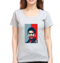 Load image into Gallery viewer, Sachin Tendulkar T-Shirt for Women-Grey Melange-Ektarfa.online
