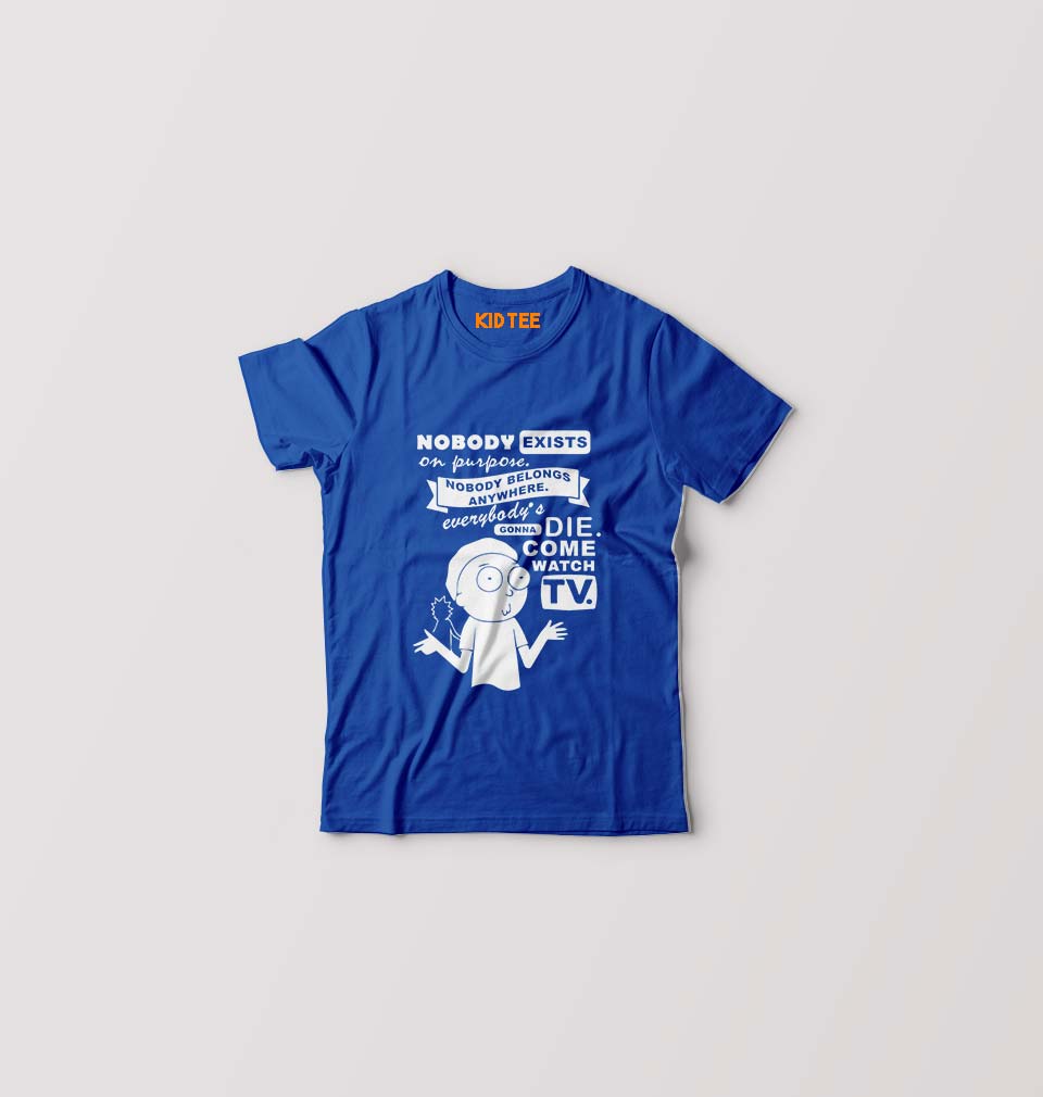 Rick and Morty Kids T-Shirt for Boy/Girl-Royal Blue-Ektarfa.online