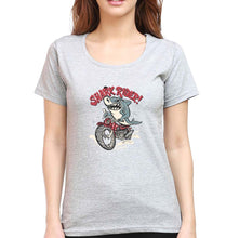 Load image into Gallery viewer, Shark Rider T-Shirt for Women-Grey Melange-Ektarfa.online
