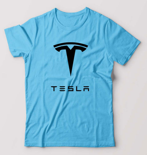 Tesla T-Shirt for Men-Light Blue-Ektarfa.online
