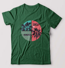 Load image into Gallery viewer, Sunset California T-Shirt for Men-Bottle Green-Ektarfa.online

