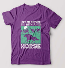 Load image into Gallery viewer, Horse Riding T-Shirt for Men-Purple-Ektarfa.online
